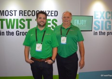 Jeff Helseth and Jim Helseth with Twist-Ease are co-exhibiting with Insignia to promote the Twist-Ease dispenser system in combination with advertising.
